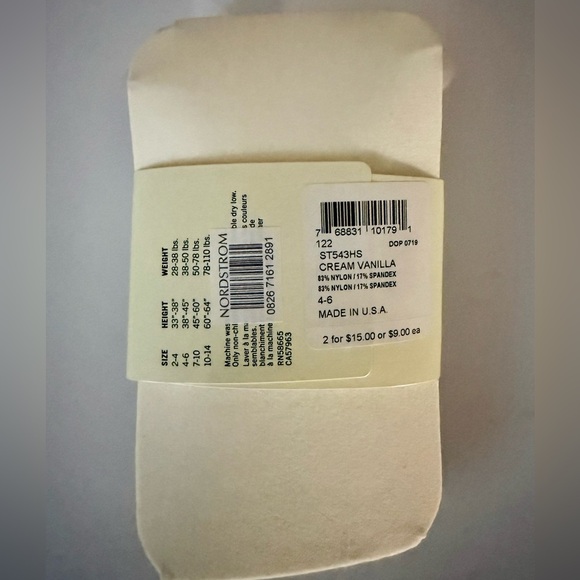 Tucker + Tate Microfiber Tights Size M (4-6) Cream Vanilla NWT - Picture 2 of 3